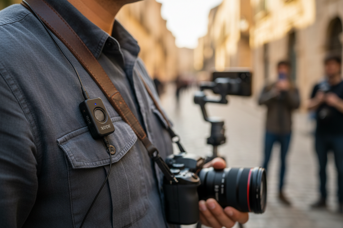 Professional mobile filmmaking audio gear set up for high-quality video production, by Trail-Mate.