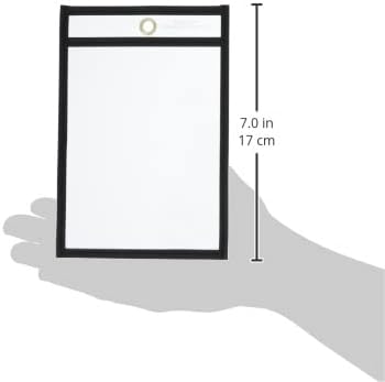 C-Line Stitched Shop Ticket Holders, Both Sides Clear, 4 x 6 Inches, 25 per Box (46046)