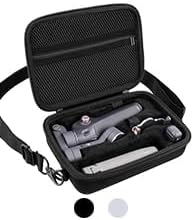 co2CREA Osmo Mobile 8/7P/7 Gimbal Stabilizer Hard Case - Waterproof Travel Storage Box with Custom Foam Insert & Mesh Pocket for DJI OM Mobile 7P Smartphone Gimbal, Accessories, Cables (Black Case)