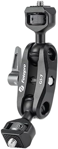 Fotopro 5inch Universal Magic Arm Double Ballhead 360 Degree Rotate Both 1/4 Inch Screw Adjustable Camera Expand Bracket for Phone Mount Tripod Monitor Camera LED Video Lights