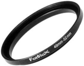 Fotodiox Metal Step Up Ring, Anodized Black Metal 49mm-52mm 49-52 mm