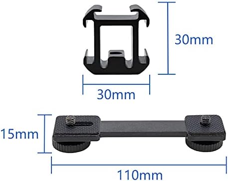 Triple Cold Shoe Mount Extension Bar Bracket with 1/4 Adapter for Zhiyun Smooth 4 DJI Osmo Pocket Osmo Mobile 3 Feiyutech Vimble 2 3-Axis Gimbal Accessories