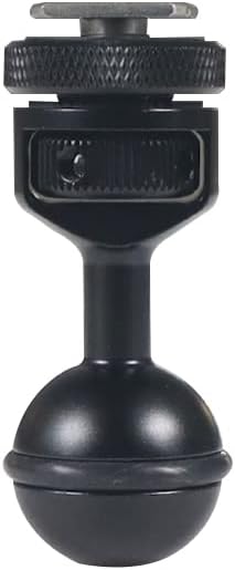 FEICHAO 1 Inch Ball Mount Head Adjustable Adapter with Cold Shoe Base for Underwater Camera Case Video Flash (Kit A)