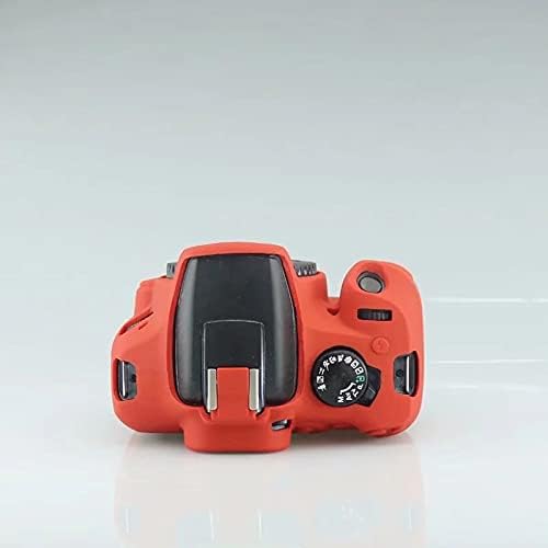 Professional Secure Silicone Camera Case Cover Housing Body Skin for Canon EOS 1500D Rebel T7 Digital SLR Camera (Red)
