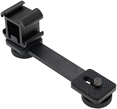Triple Cold Shoe Mount Extension Bar Bracket with 1/4 Adapter for Zhiyun Smooth 4 DJI Osmo Pocket Osmo Mobile 3 Feiyutech Vimble 2 3-Axis Gimbal Accessories