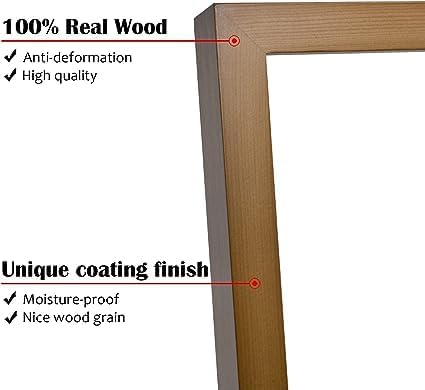 KINLINK 4x6 Frame Brown, Solid Wood 4 x 6 Picture Frame with Acrylic Plexiglass for 3.5x5 with Mat, Tabletop and Wall Display Photo Frames 4x6 Brown, 4 Pack