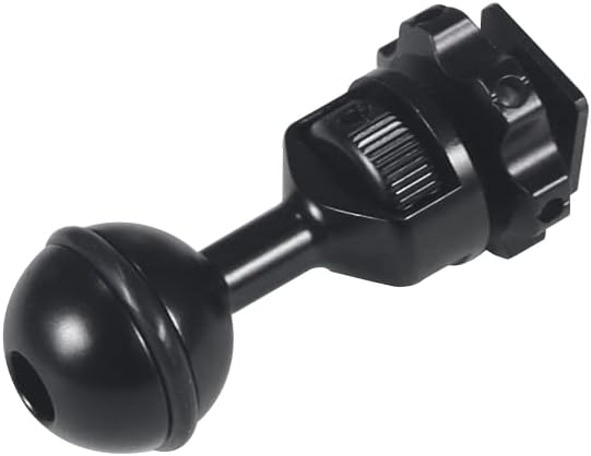 FEICHAO 1 Inch Ball Mount Head Adjustable Adapter with Cold Shoe Base for Underwater Camera Case Video Flash (Kit B)