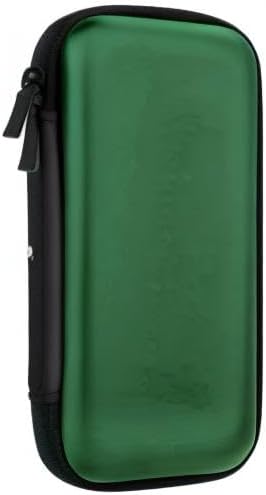 iMangoo Travel Essentials Electronics Organizer Charger Case Portable Dual Zipper Shockproof Pouch Tech Purse Cord Cable Pouches Power Bank Storage Accessories Bag for Women Men,6.5x3.2x1 Green