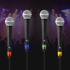 XLR Microphone Cables 6 Feet 4 Pack - Pro Balanced 3-Pin XLR Male to Female Audio Cables