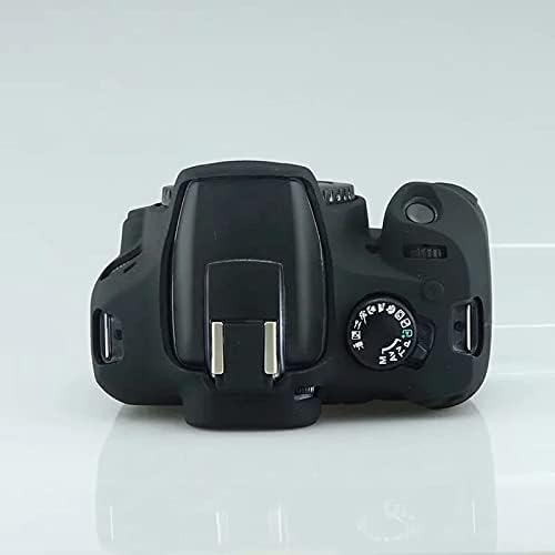 Professional Secure Silicone Camera Case Cover Housing Body Skin for Canon EOS 1500D Rebel T7 Digital SLR Camera (Black)