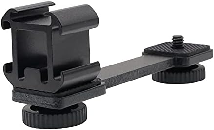 Triple Cold Shoe Mount Extension Bar Bracket with 1/4 Adapter for Zhiyun Smooth 4 DJI Osmo Pocket Osmo Mobile 3 Feiyutech Vimble 2 3-Axis Gimbal Accessories