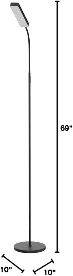 Floor lamp, 15w/1000lm Bright LED Floor Lamp with Stepless Adjustable 3000K-6000K Colors and Dimmer, Remote and Touch Control, Adjustable Floor Lamp for Living Room