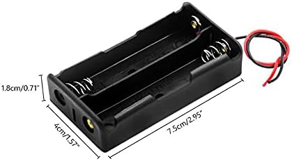 Aokin 4pcs 18650 Battery Holder Bundle with Wire 18650 Battery Holder Case 3.7V, 1/2/3/4 x 3.7V Series DIY Battery Storage Boxes, 1/2/3/4 Slots Black Plastic Batteries Case for 18650 Battery