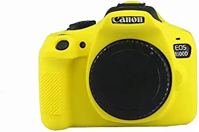 Professional Secure Silicone Camera Case Cover Housing Body Skin for Canon EOS 1500D Rebel T7 Digital SLR Camera (Yellow)