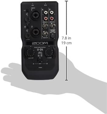 Zoom U-24 Handy Audio Interface, 2-Channel Portable USB Audio Interface, 2 XLR/TRS Combo Inputs, MIDI I/O, RCA Outputs