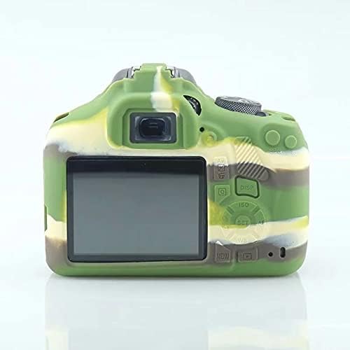 Professional Secure Silicone Camera Case Cover Housing Body Skin for Canon EOS 1500D Rebel T7 Digital SLR Camera (Camouflage)