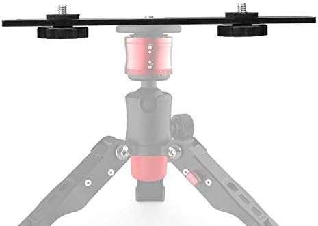 Dual Flash Bracket,Chromlives Dual Tripod Mount Bracket,1/4" Dual Camera Mount Flash Extension Bar,8" Dual Tripod Bracket for Camera,LED Light,DSLR Camera,Tripod,Flash Light(2 Pack)