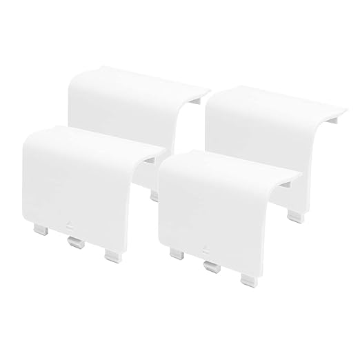 KELIFANG Replacement Battery Cover Door Compatible with Xbox One, One S, One X Controller, Battery Back Shell Repair Part Compatible with Xbox Wireless Controller (4 Pack, White)