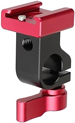 CAMVATE 15mm Side Single Rod Clamp with Cold Shoe Mount Adapter for Camera Accessories(Red) - 2811