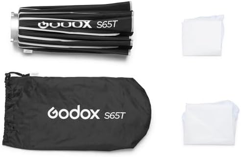Godox Softbox Godox S65T 65cm/25.6in Quick Release Umbrella Softbox, Bowens Mount with Removable Front and Inner Diffusers for Photography, Live Streaming and Travel