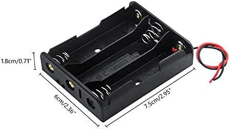 Aokin 4pcs 18650 Battery Holder Bundle with Wire 18650 Battery Holder Case 3.7V, 1/2/3/4 x 3.7V Series DIY Battery Storage Boxes, 1/2/3/4 Slots Black Plastic Batteries Case for 18650 Battery
