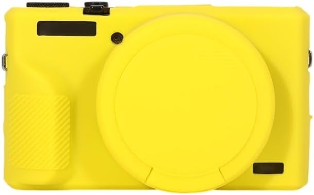 STSEETOP Camera Case for Canon PowerShot G7X Mark III - Protective Silicone DSLR Skin with Lens Cover, Detachable Cage, Shockproof, Dustproof (Yellow)