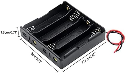 Aokin 4pcs 18650 Battery Holder Bundle with Wire 18650 Battery Holder Case 3.7V, 1/2/3/4 x 3.7V Series DIY Battery Storage Boxes, 1/2/3/4 Slots Black Plastic Batteries Case for 18650 Battery