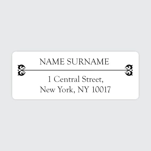 Dotty About Paper Personalized Return Address Labels (25-500 Custom mailing Address Labels) - Black and White x 100