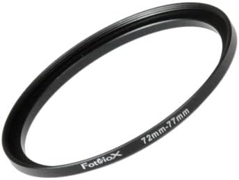 Fotodiox Metal Step Up Ring, Anodized Black Metal 72mm-77mm, 72-77 mm