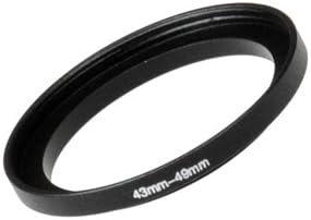 Fotodiox Metal Step Up Ring, Anodized Black Metal 43mm-49mm, 43-49 mm