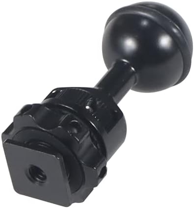 FEICHAO 1 Inch Ball Mount Head Adjustable Adapter with Cold Shoe Base for Underwater Camera Case Video Flash (Kit B)
