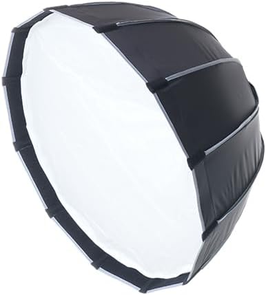 REFLEX CAMERA 45cm Deep Parabolic Softbox Diffuser Kit – Bowens Mount, Portable Studio Lighting Modifier with Grid & Dual Diffusers for Photography & Video, Easy Quick-Release Setup