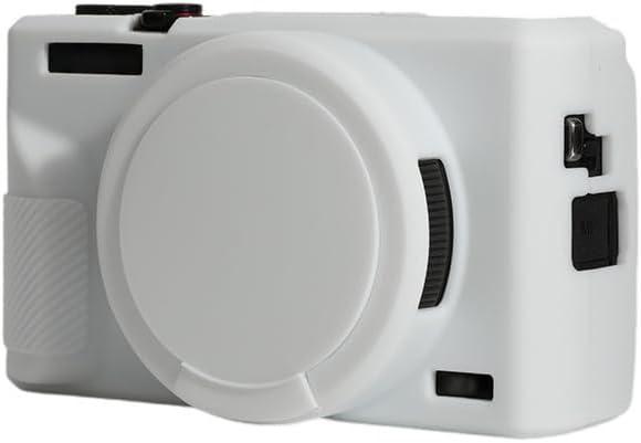 STSEETOP Camera Case for Canon PowerShot G7X Mark III - Protective Silicone DSLR Skin with Lens Cover, Detachable Cage, Shockproof, Dustproof (White)