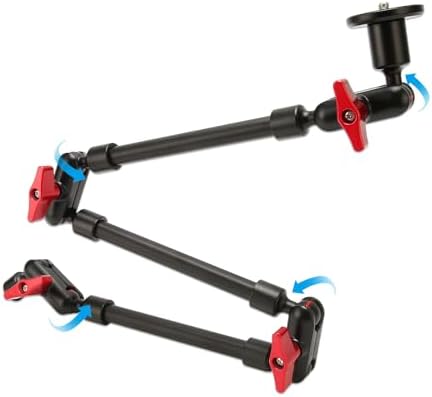 31 Adjustable Magic Arm with Clamp Camera Mount, Articulating Arm Friction Magic Arm Camera Mount Clamp with 1/4in and 3/8in Thread for LED Light Video Rig Tripod