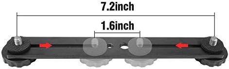 Dual Flash Bracket,Chromlives Dual Tripod Mount Bracket,1/4" Dual Camera Mount Flash Extension Bar,8" Dual Tripod Bracket for Camera,LED Light,DSLR Camera,Tripod,Flash Light(2 Pack)