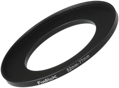 Fotodiox Metal Step Up Ring, Anodized Black Metal 52mm-77mm, 52-77 mm
