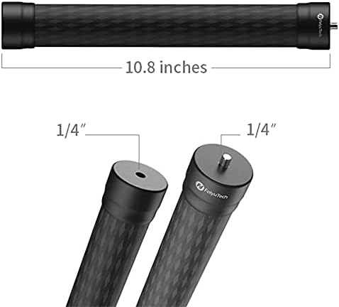 FeiyuTech Carbon Fiber Extension Bar 11 inches, Lightweight with 1/4" Hole/Screw for Smartphone/Camera Handhold Gimbal Stabilizer, Action Camera and Tripod.