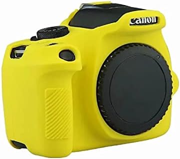 Professional Secure Silicone Camera Case Cover Housing Body Skin for Canon EOS 1500D Rebel T7 Digital SLR Camera (Yellow)
