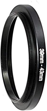 (2 Pcs) 39-43MM Step-Up Ring Adapter, 39mm to 43mm Step Up Filter Ring, 39mm Male 43mm Female Stepping Up Ring for DSLR Camera Lens and ND UV CPL Infrared Filters