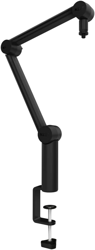 NZXT Boom Arm Mini - AP-BOOMS-B1 - Small Microphone Boom Arm for Streaming, Content Creation, Podcasting & Recording – Smooth & Silent – Covered Cable Channel – Universal Compatibility