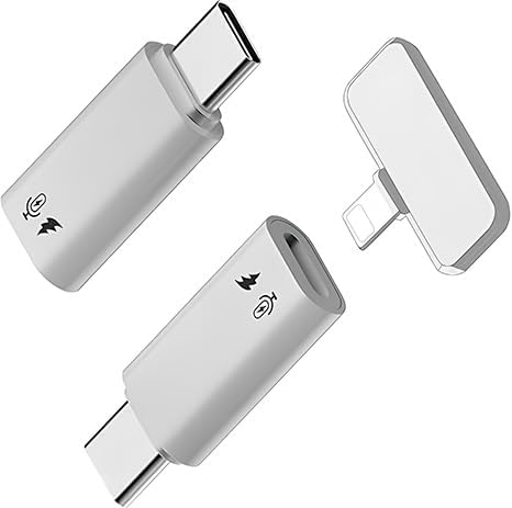 Duttek USB C to Lightning Microphone Adapter for iPhone Wireless Lavalier Microphone, Type C Male to Lightning Female Adapter Compatibility with iPhone 16/15 Series, Not for Headphone and Data 2 Pack