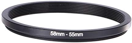 ANGGREK Camera Filter Ring 58mm-55mm 58mm to 55mm Step Down Rings Metal Lens Filter Ring Adapter 58-55 Black for Filters Adapters Lens Lens Hoods Lens