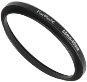 Fotodiox Metal Step Up Ring, Anodized Black Metal 58mm-62mm, 58-62 mm
