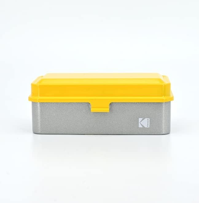 KODAK 120/135 Film Case - for 8 Rolls of 120 Films / 10 Rolls of 35mm Films - Retro Steel Case to Sort & Safeguard Film (Yellow) (Film is not Included)