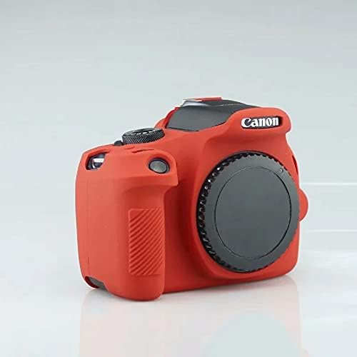 Professional Secure Silicone Camera Case Cover Housing Body Skin for Canon EOS 1500D Rebel T7 Digital SLR Camera (Red)