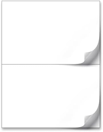 NextDayLabels Half Sheet Shipping Labels 5.5" x 8.5" – Printable Blank Labels for Laser & Inkjet Printers, White Self-Adhesive Stickers, 2 Per Page for Ship, FBA, UPS & FedEx, Made in USA, 25 Pack