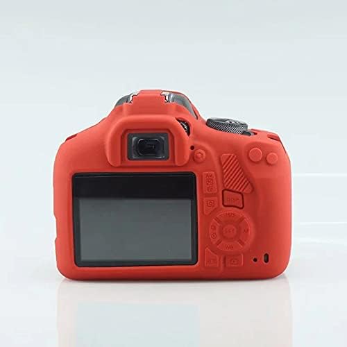 Professional Secure Silicone Camera Case Cover Housing Body Skin for Canon EOS 1500D Rebel T7 Digital SLR Camera (Red)