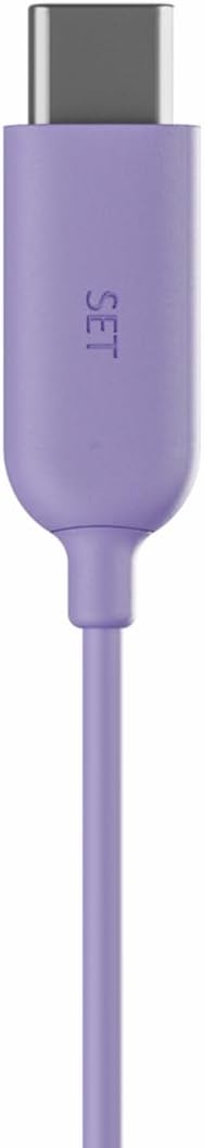 Skullcandy Set USB-C Wired Earbuds with Noise Isolating Fit, Built-in Microphone Call and Track Control for iPhone Android, Ear Gels Included for Custom Fit - Preppy Purple