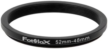 Fotodiox Metal Step Down Ring, Anodized Black Metal 52mm-48mm, 52-48 mm