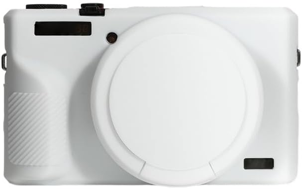 STSEETOP Camera Case for Canon PowerShot G7X Mark III - Protective Silicone DSLR Skin with Lens Cover, Detachable Cage, Shockproof, Dustproof (White)